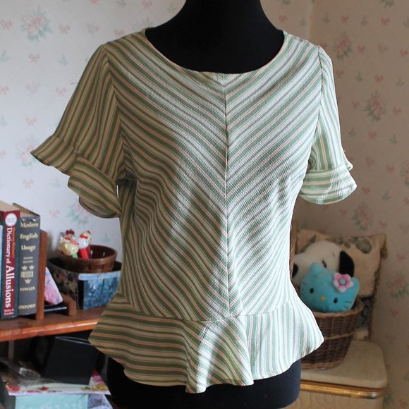 Monteau Peplum Blouse, Small - Picture 1 of 9